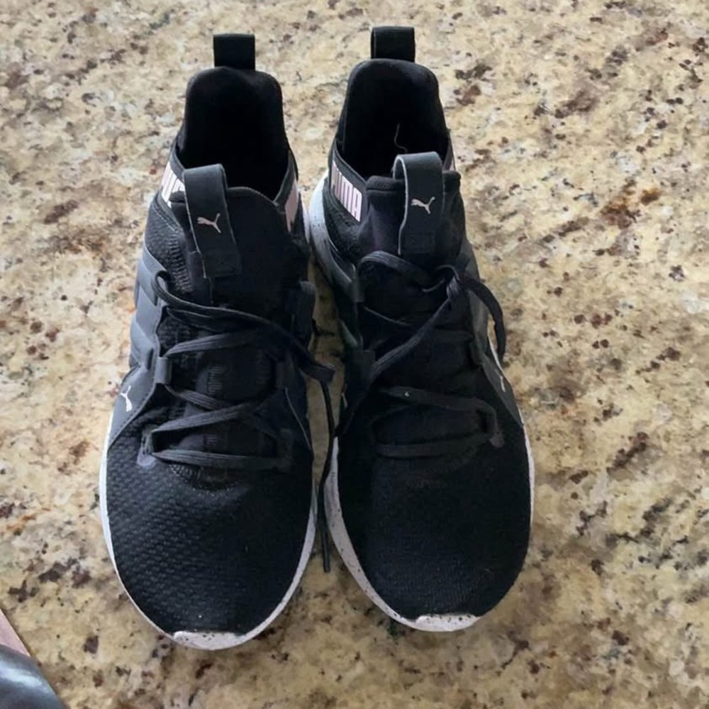 Puma Black and White Athletic Shoes